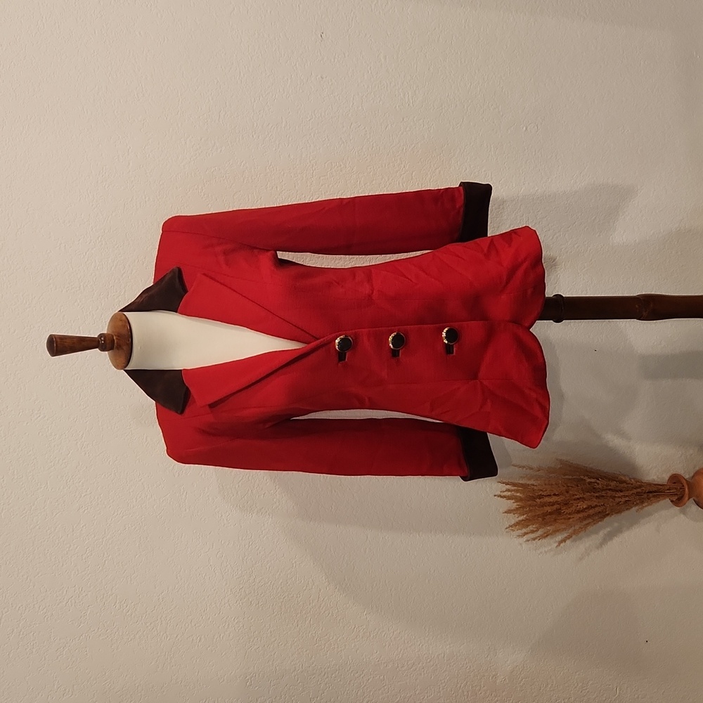 St. John Wool Leather Blazer Sports Jacket
